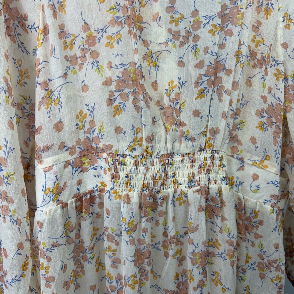 American Eagle Floral Tie-Front Midi Dress | Lightweight Boho | Size L - Picture 3 of 8